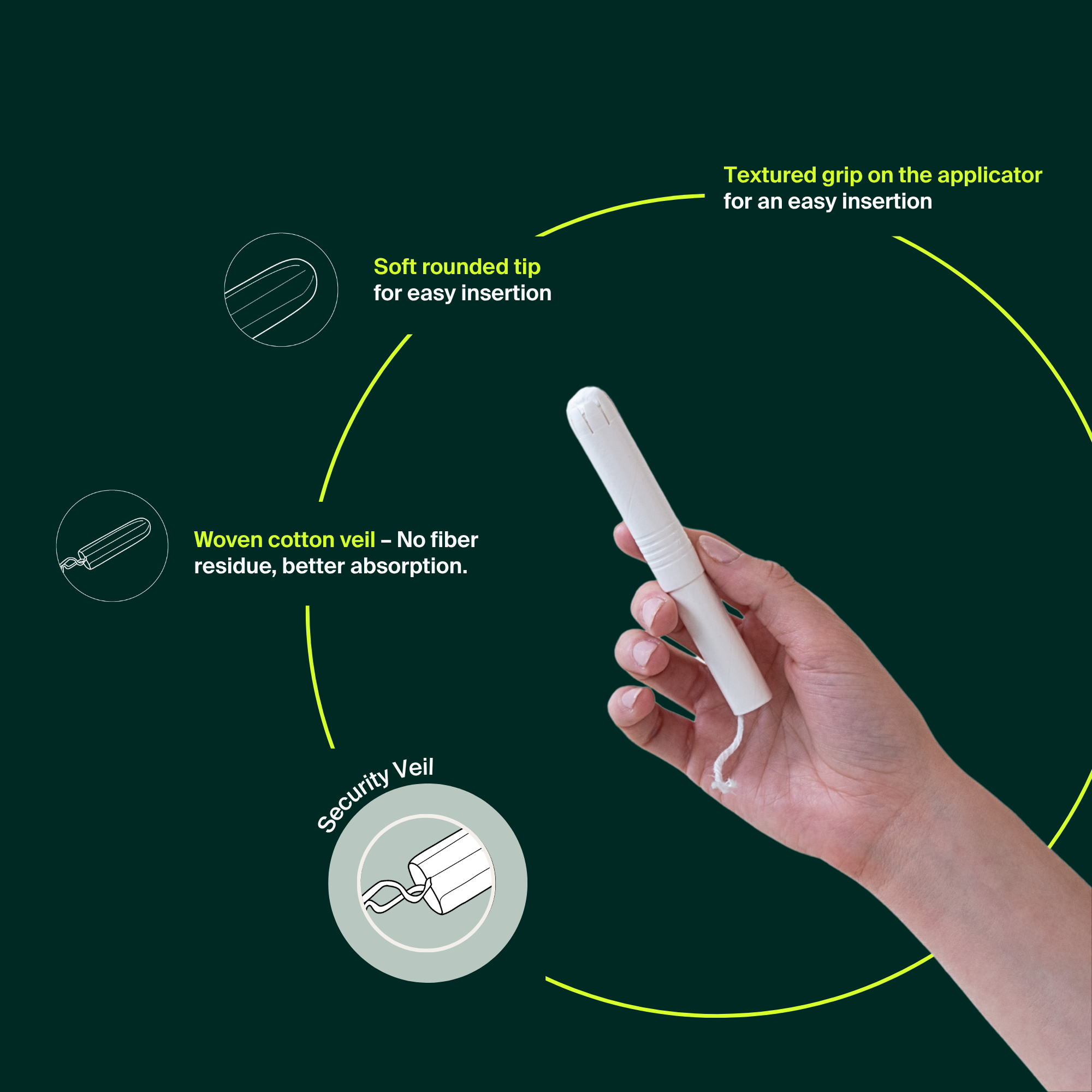 Tampons avec applicateur 100 % coton biologique