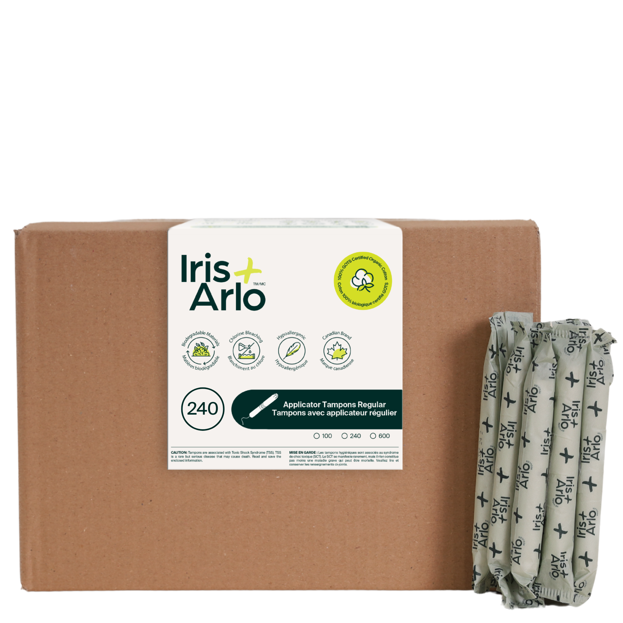 100% Organic Cotton Applicator Tampons