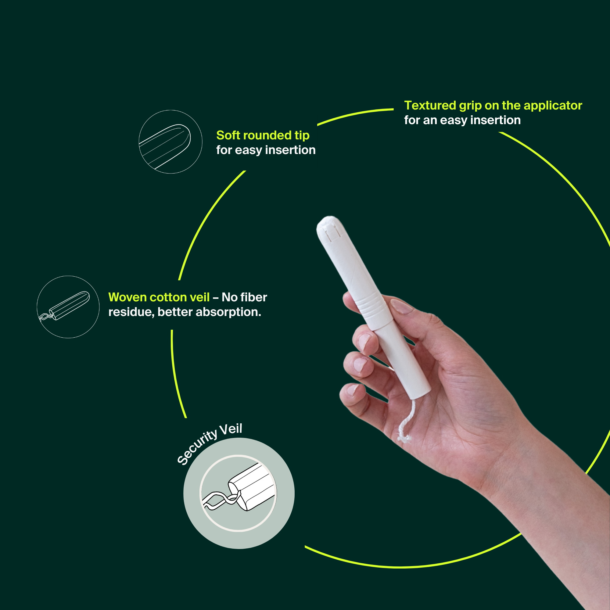 Tampons avec applicateur 100 % coton biologique