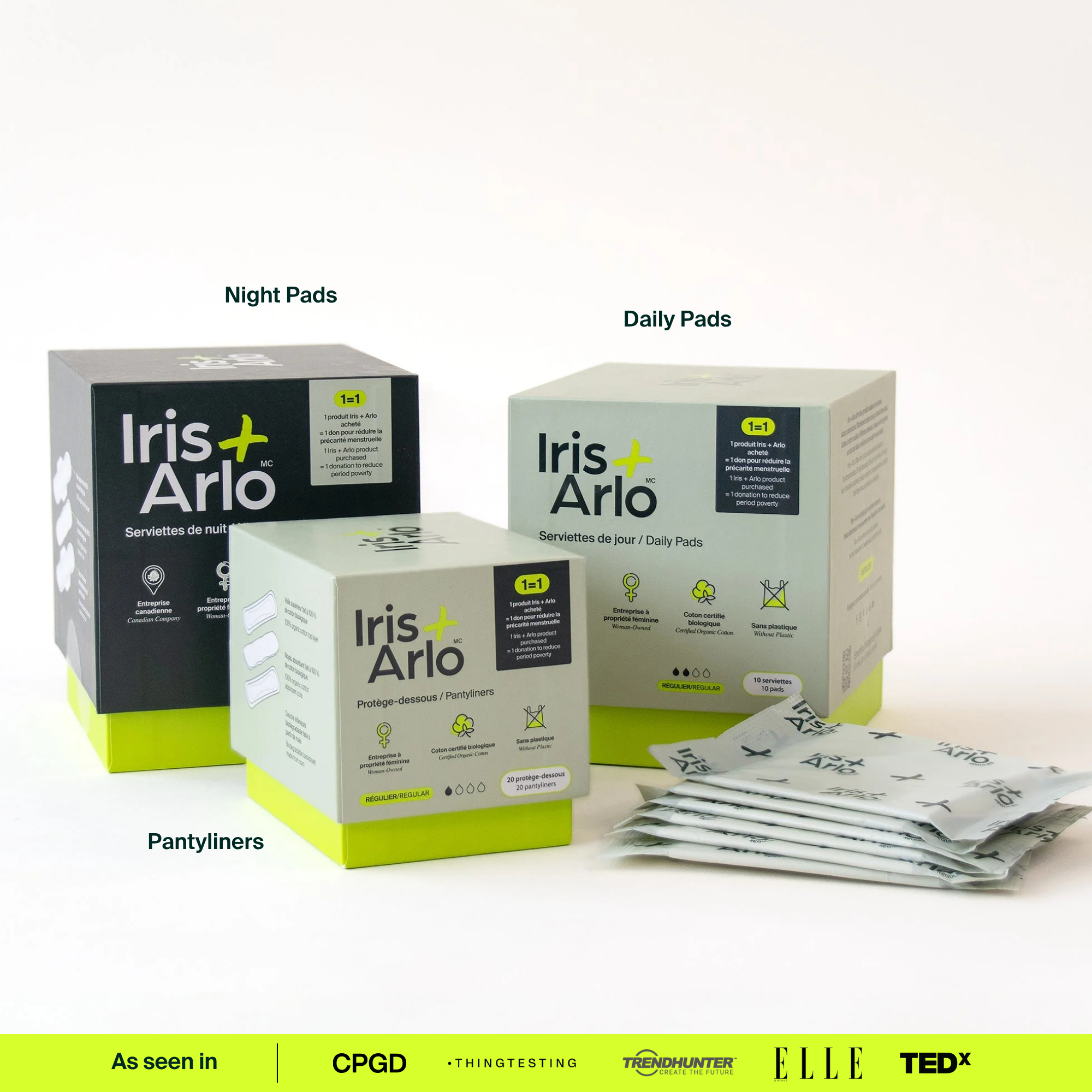 Serviettes de nuit 100 % coton biologique