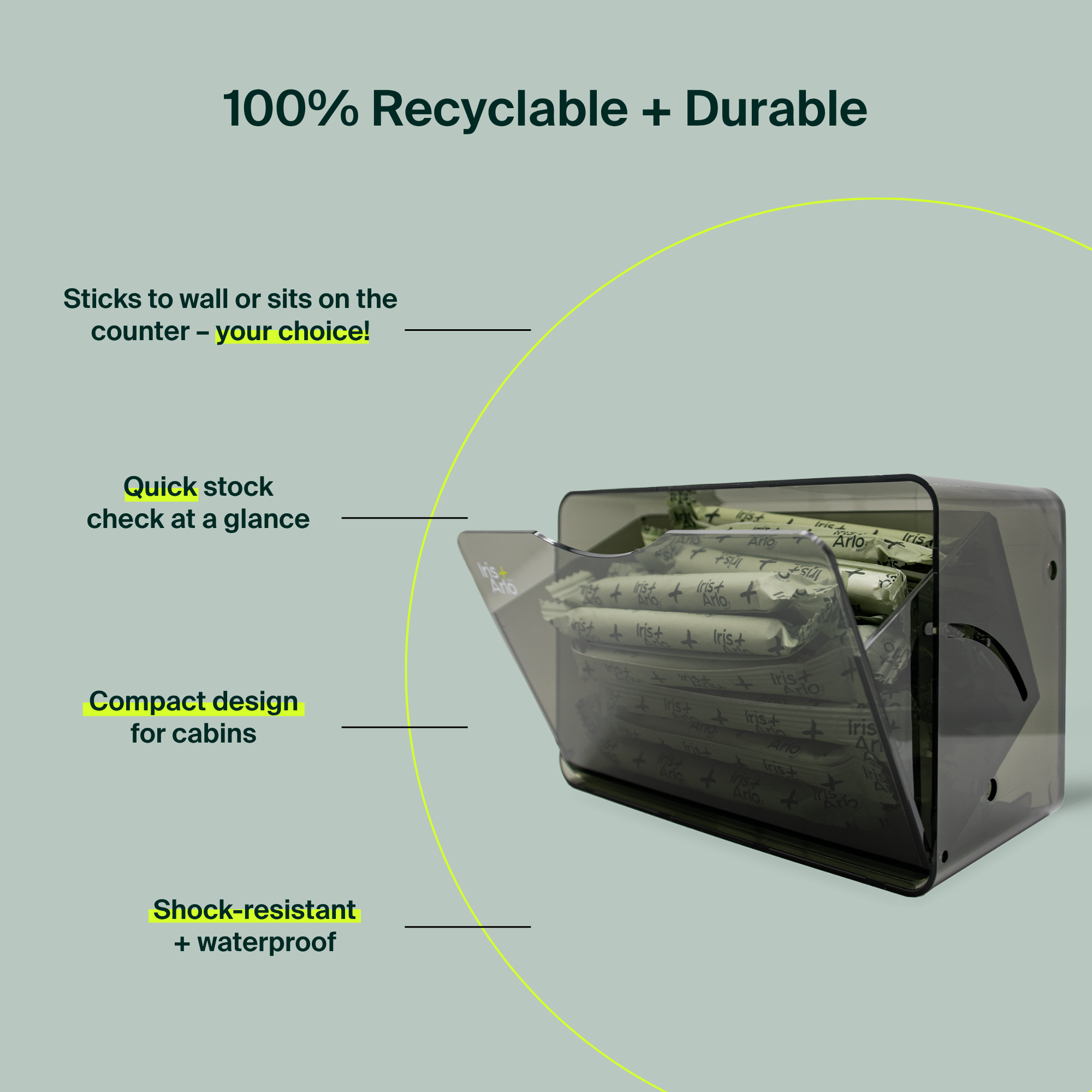 Recycled Plexiglass Cabin Dispenser - Large