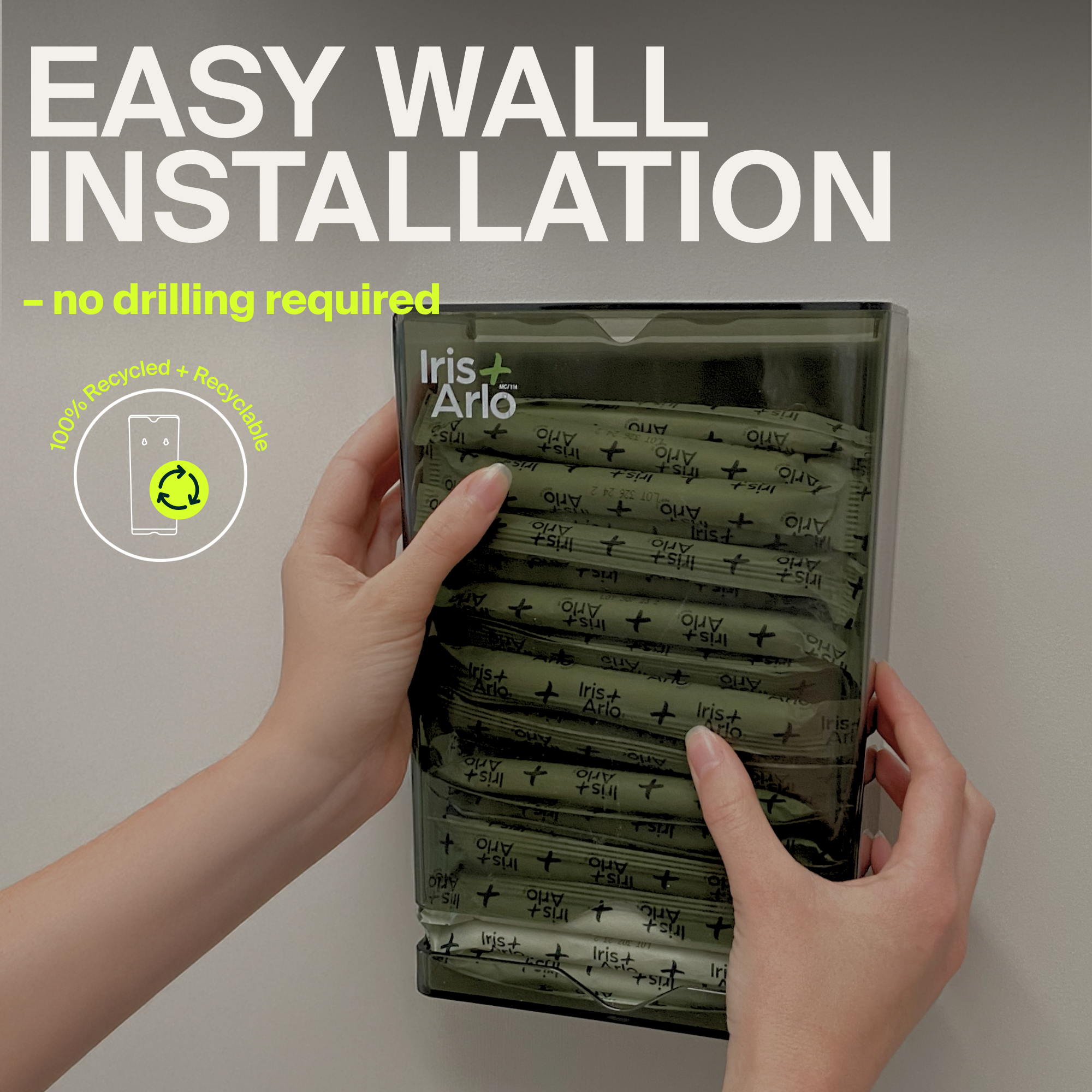 Distributeur mural plexi recyclé - Tampons avec applicateur