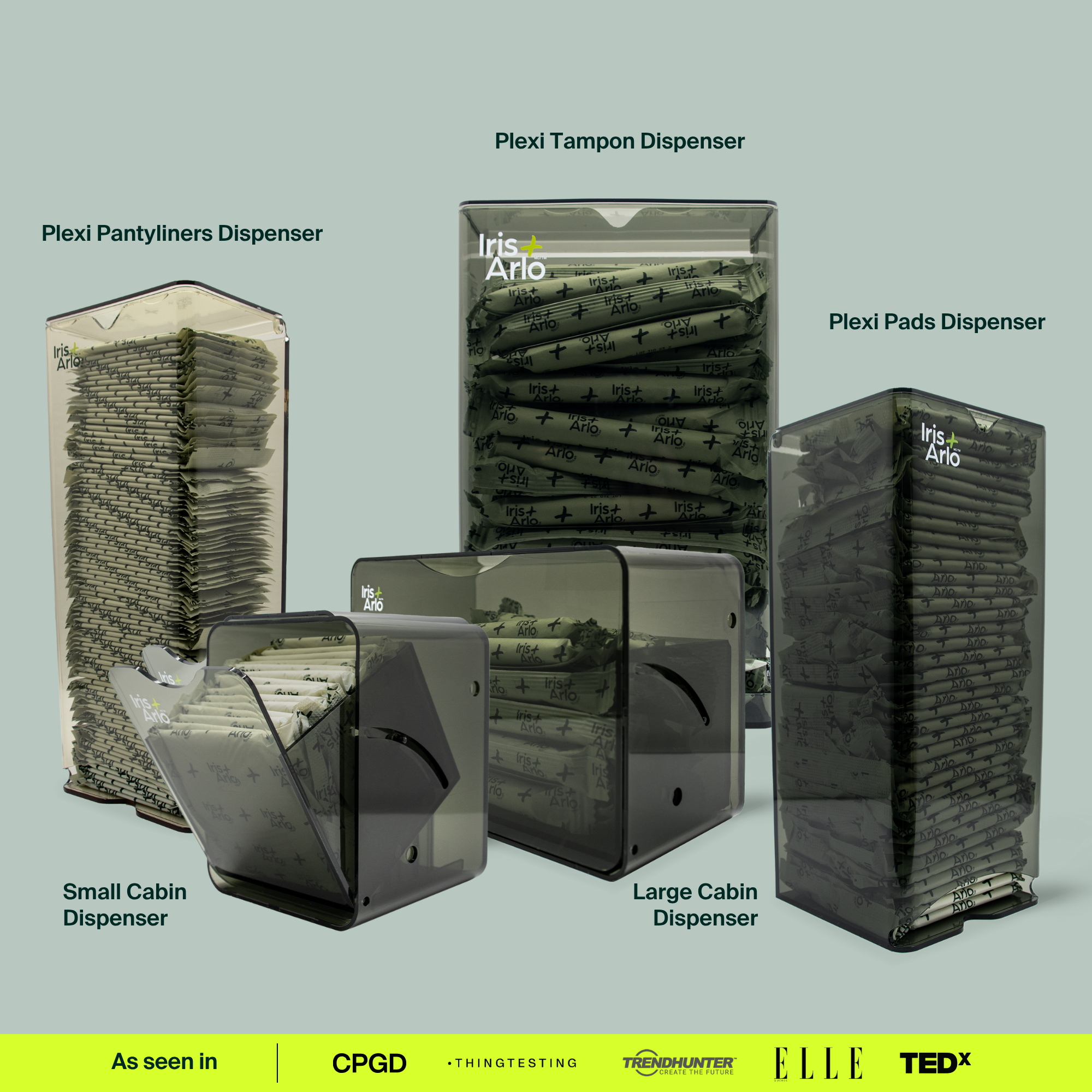 Distributeur mural plexi recyclé - Tampons avec applicateur