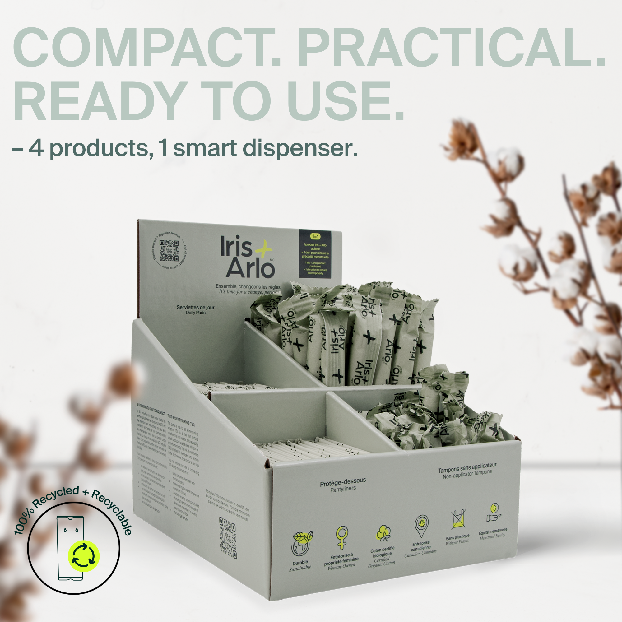 Distributeur carton comptoir, 4 produits