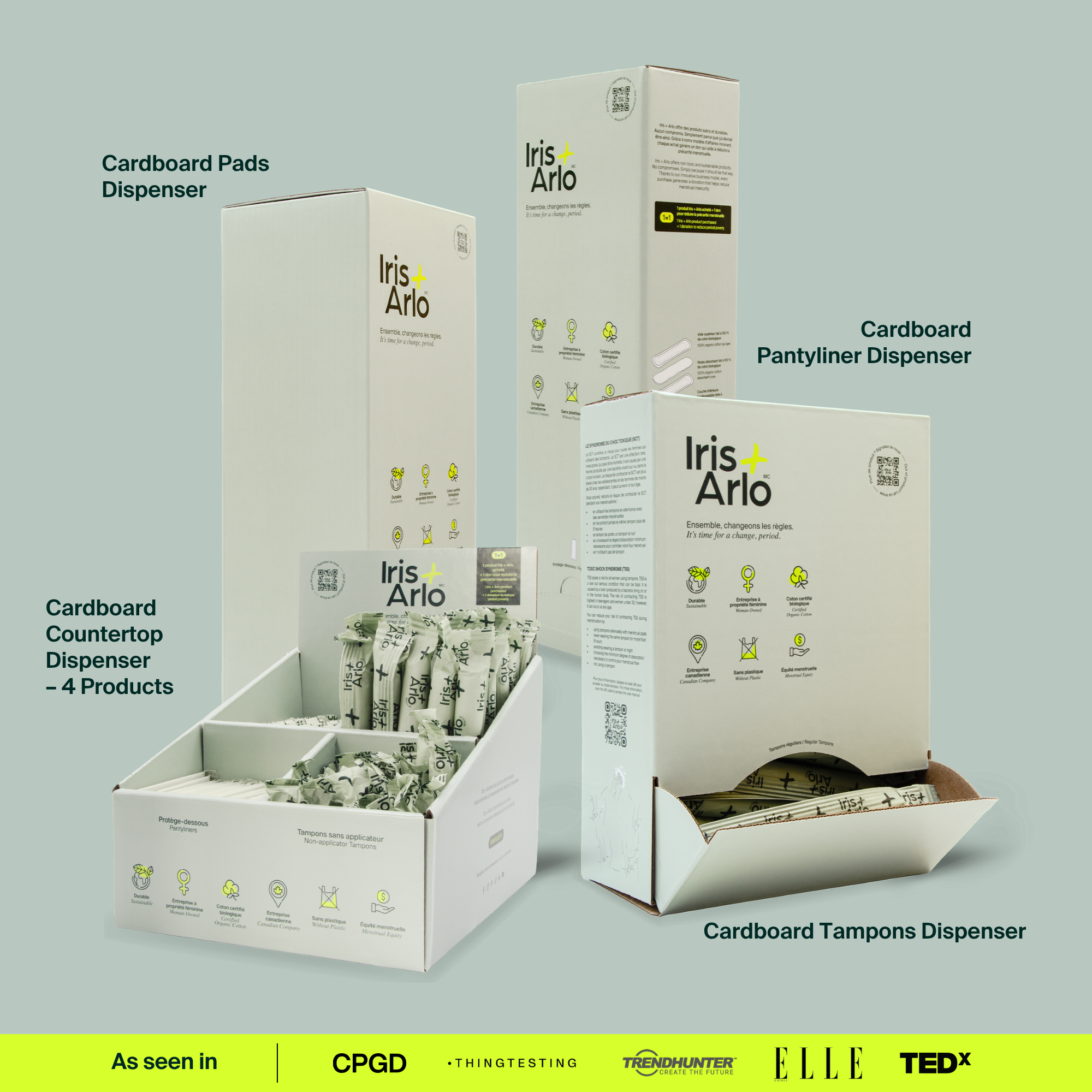 Distributeur carton comptoir, 4 produits