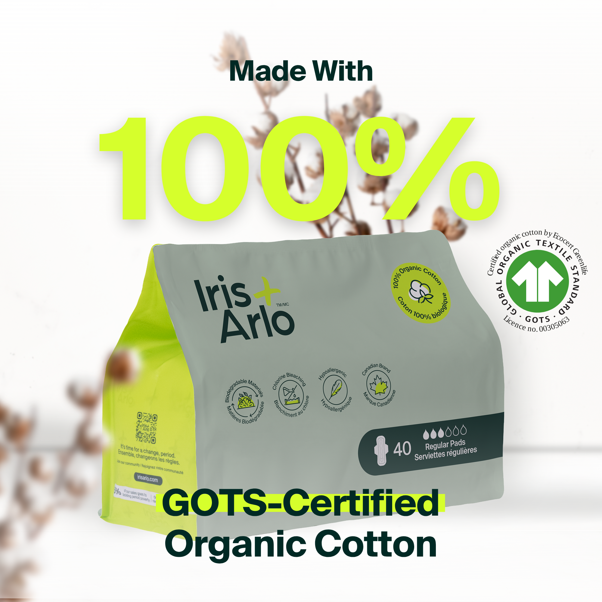 Serviettes de jour 100 % coton biologique