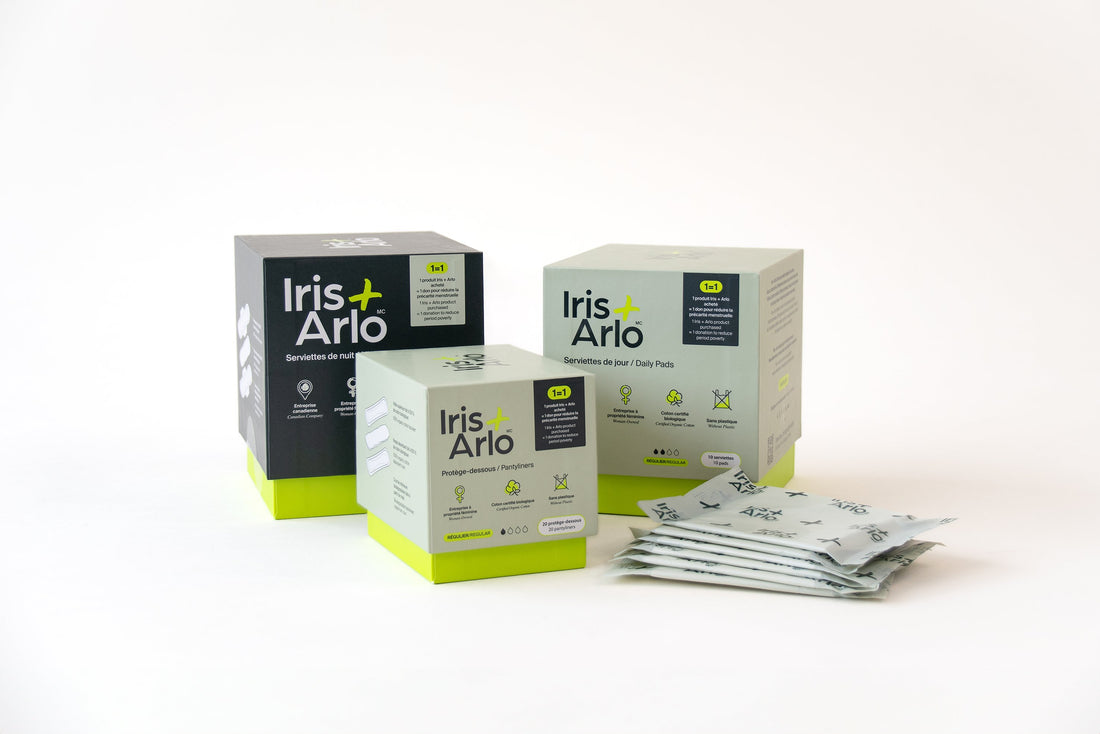 Iris + Arlo sustainable and healthy single-use menstrual pads and liners