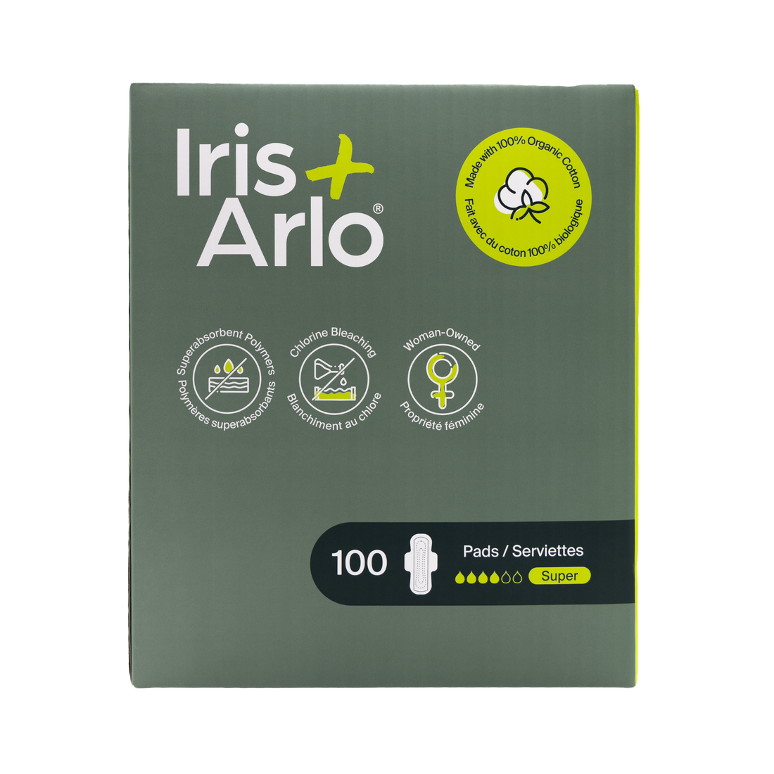 100% Organic Cotton Super Pads - Bulk (100)