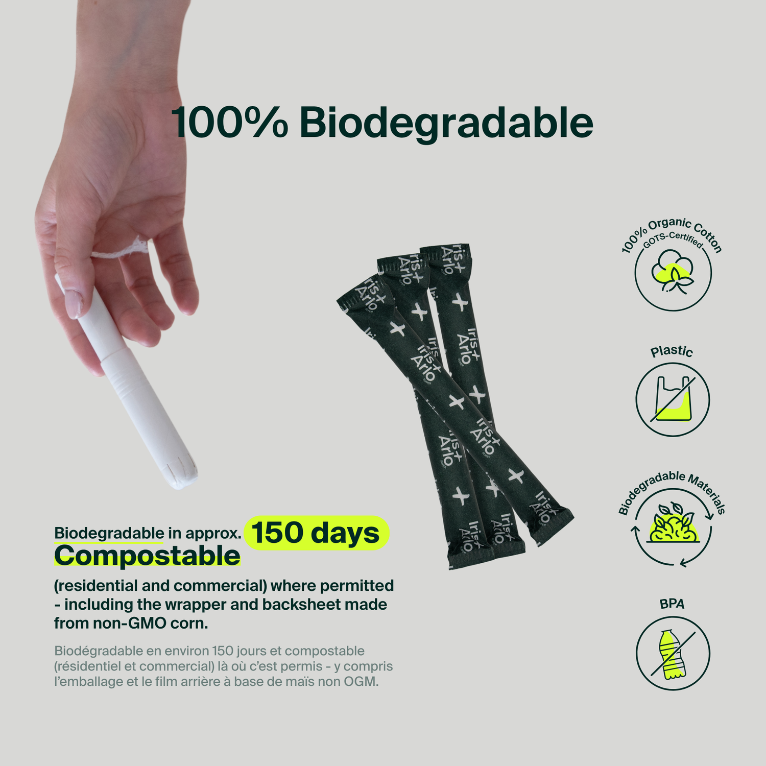 100% Organic Cotton Applicator Tampons (Super)