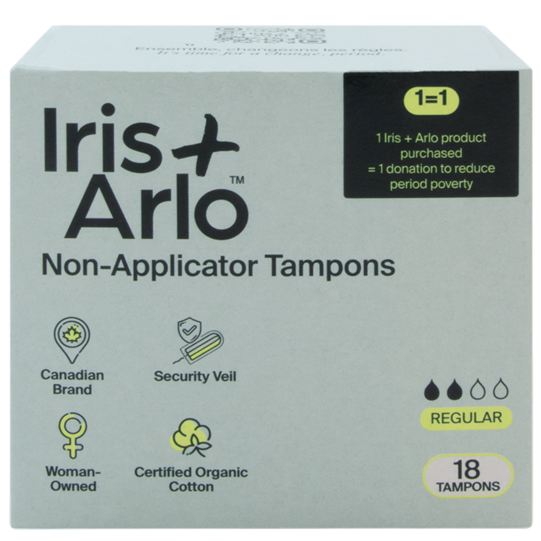 100% Organic Cotton Non-Applicator Tampons (Regural)