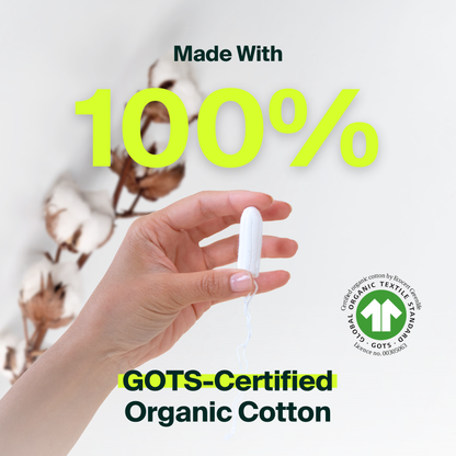 100% Organic Cotton Non-Applicator Tampons (Regural)