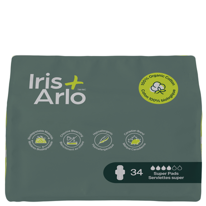 Bulk (34) - 100% Organic Night Pads - Resealable Bag