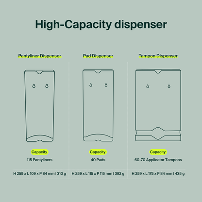 Distributeur mural plexi recyclé - Tampons avec applicateur