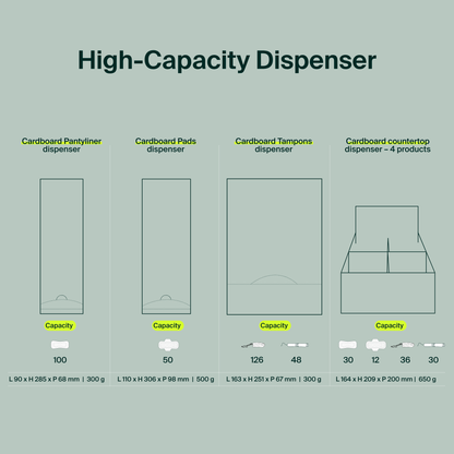 Distributeur carton mural, Tampons 100 % coton biologique