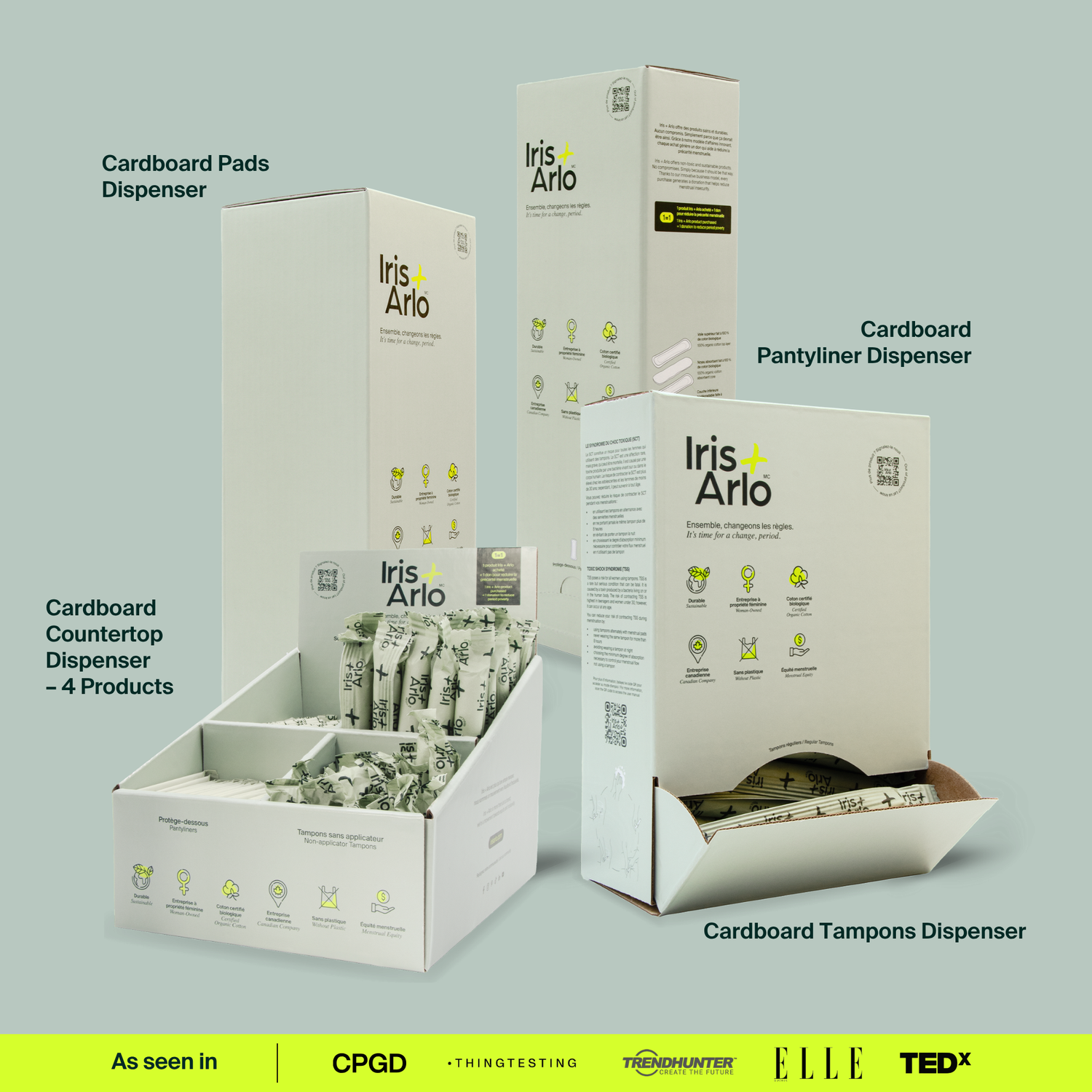 Distributeur carton comptoir, 4 produits