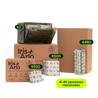 Ensemble de démarrage - Distributeur Cabine Plexi Recyclé, Grand (41-80 personnes menstruées)