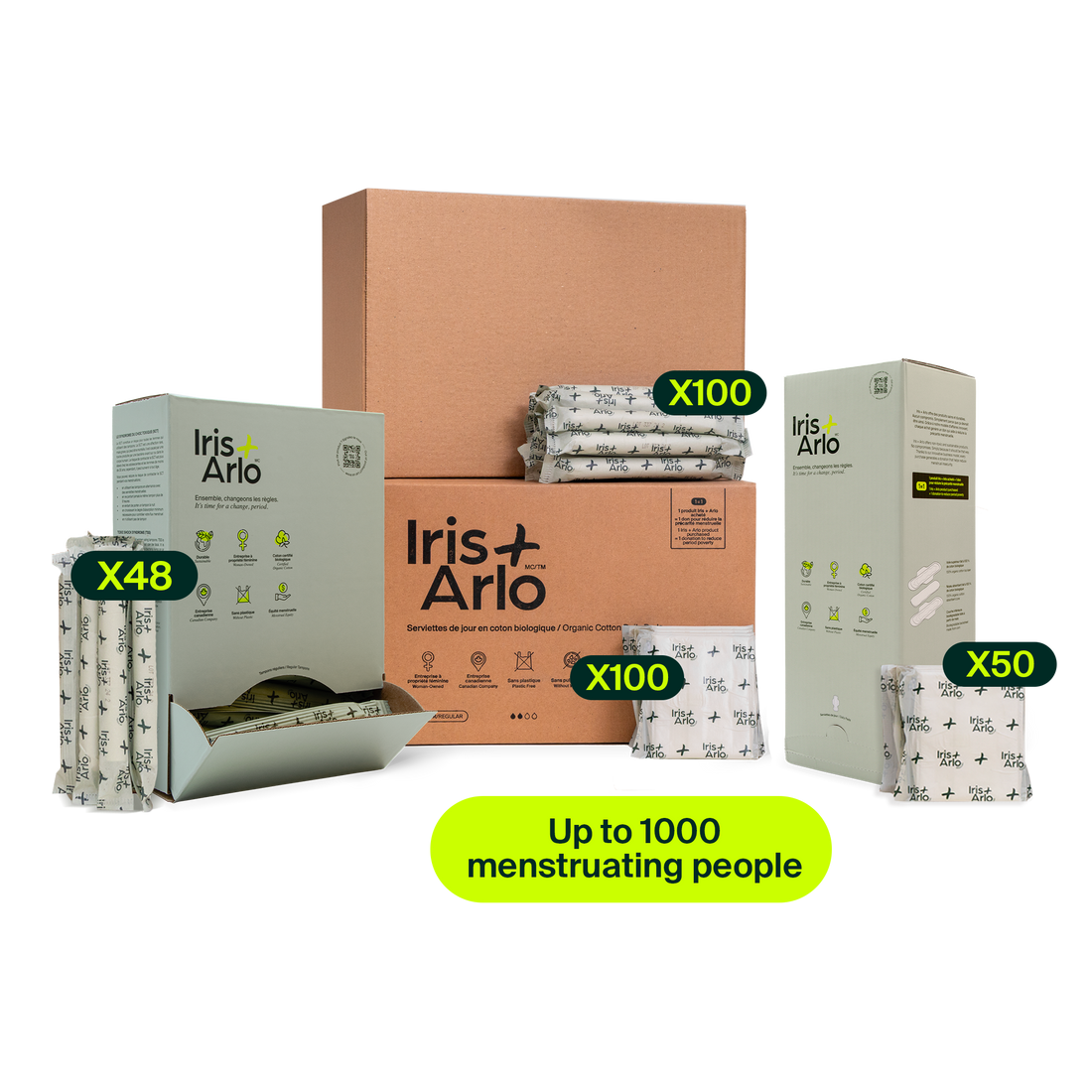 Event Kit – Wall-Mounted Cardboard Dispensers + Refill (0–1000 menstruating people)