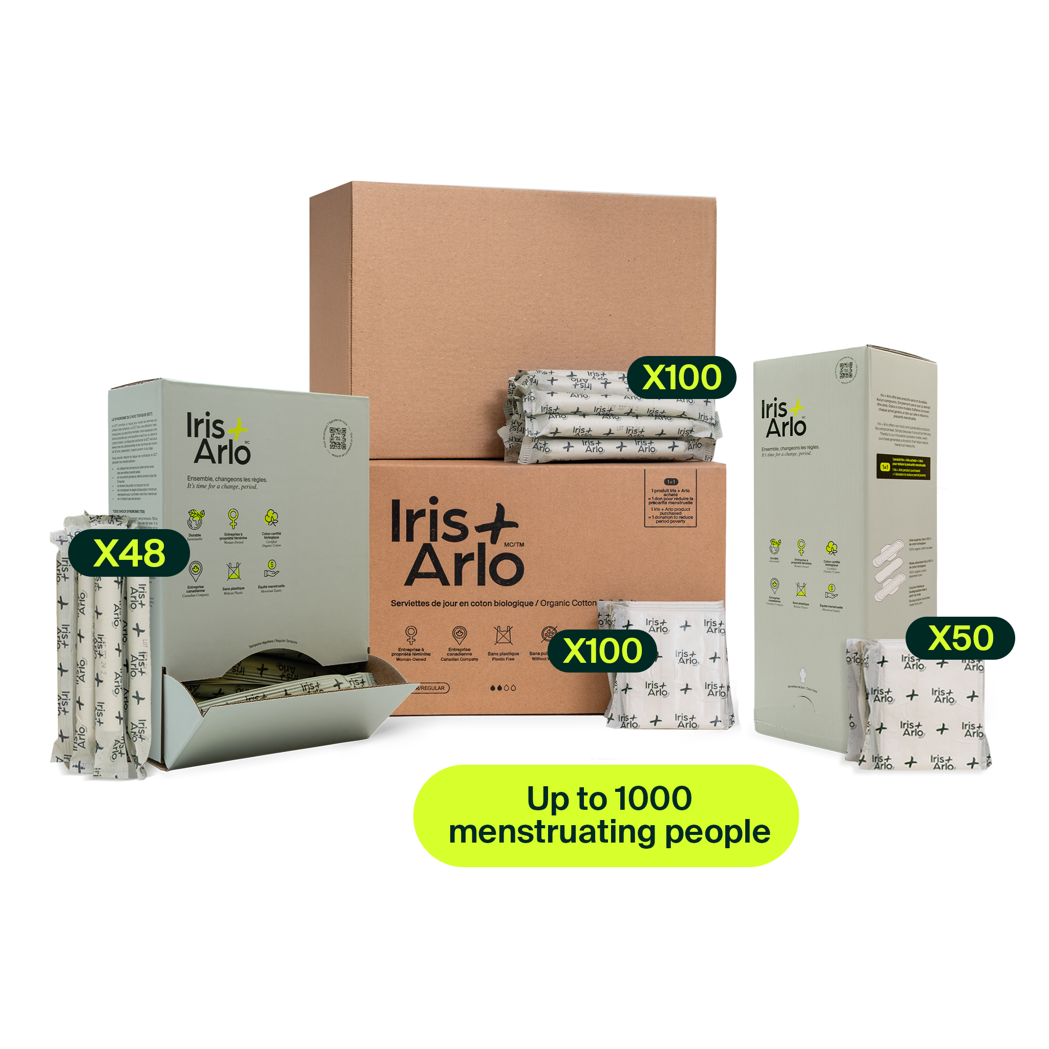 Event Kit – Wall-Mounted Cardboard Dispensers + Refill (0–1000 menstruating people)
