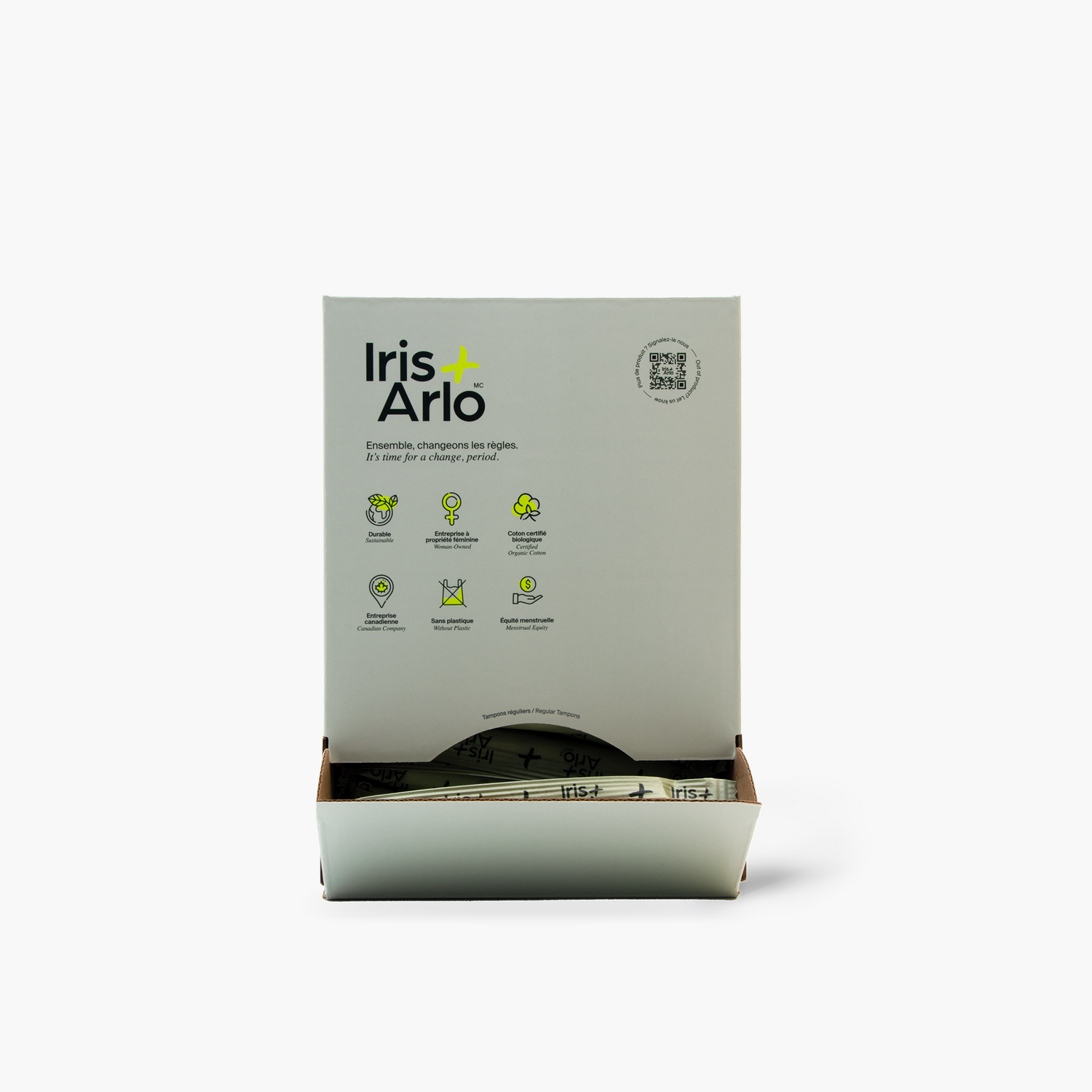 Iris + Arlo Wall-mounted Cardboard Dispenser, Organic and Sustainable Tampons