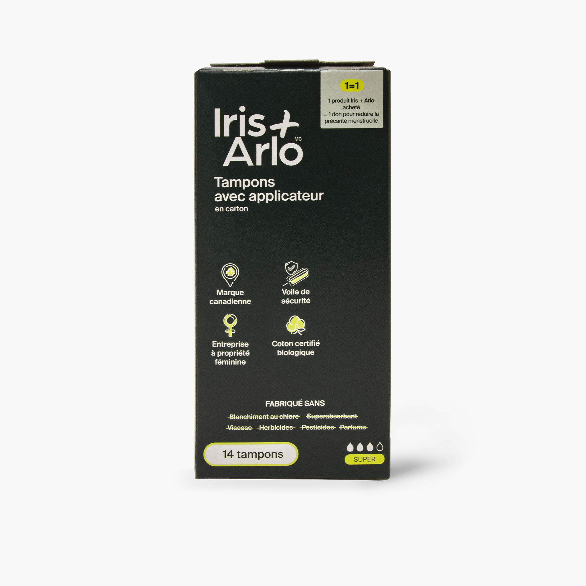 Iris + Arlo Organic Super Absorbent Tampons With Applicator