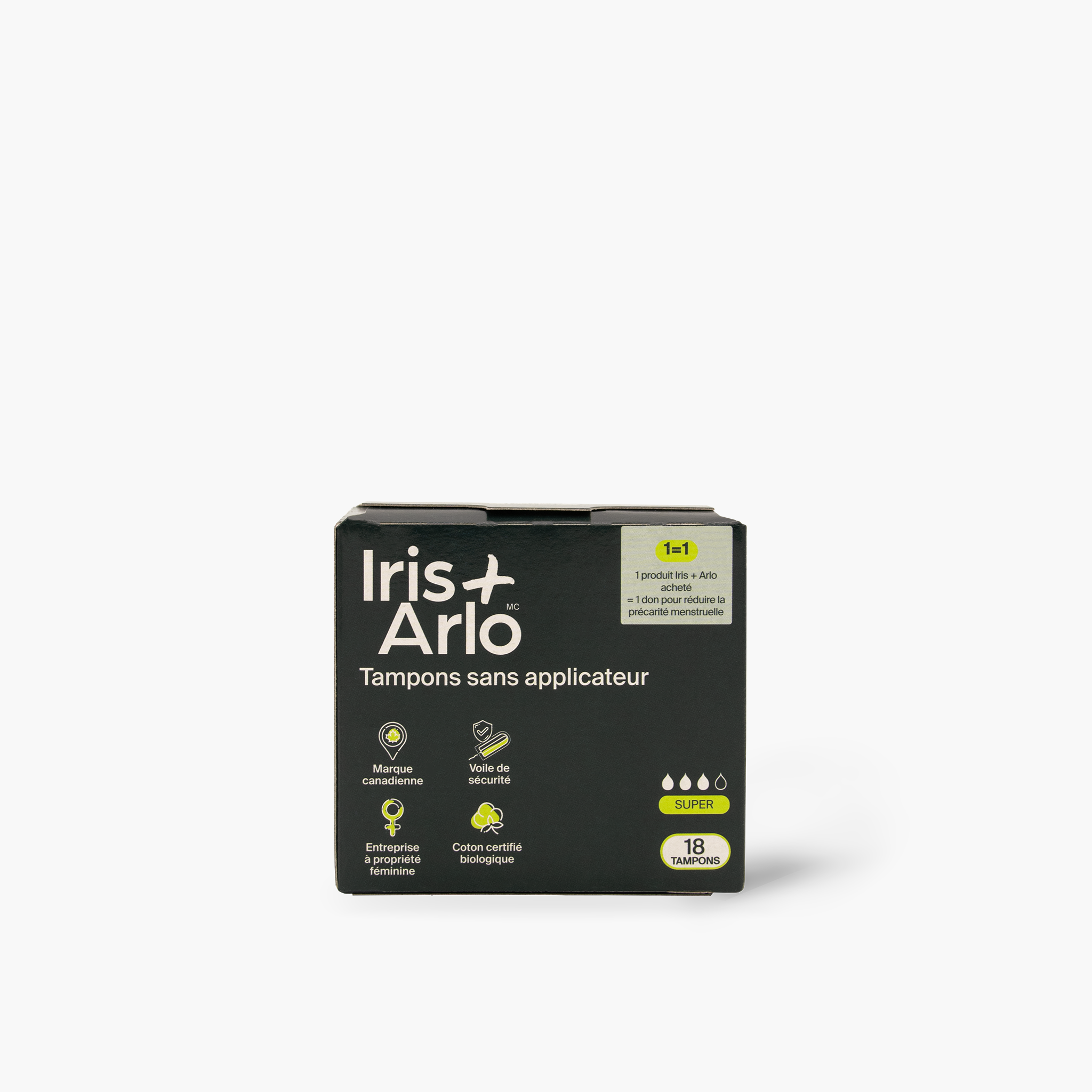 Iris + Arlo Organic Super Absorbent Tampons Non-Applicator