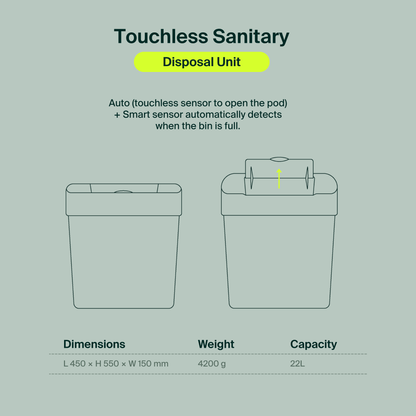 Touchless Sanitary Disposal Unit - 22L