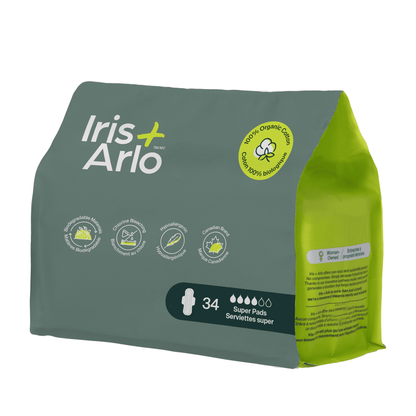 Bulk (34) - 100% Organic Night Pads - Resealable Bag